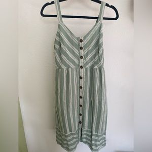Green Striped Dress. Size small